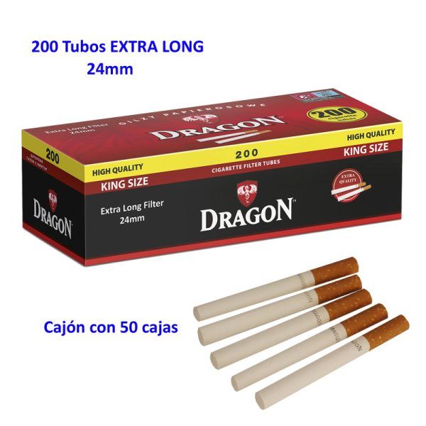 Tubos filtro extralargo Dragon - 200 tubos